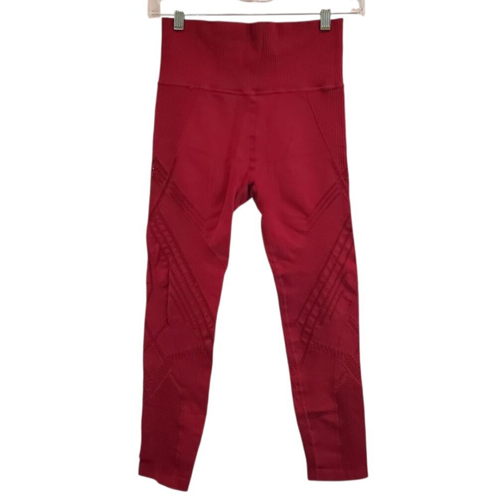 OYSHO Yoga/Athletic Stretch Leggings w/Cutout Design Cranberry Red